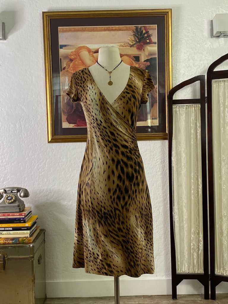 Y2K Cheetah Print Midi Dress