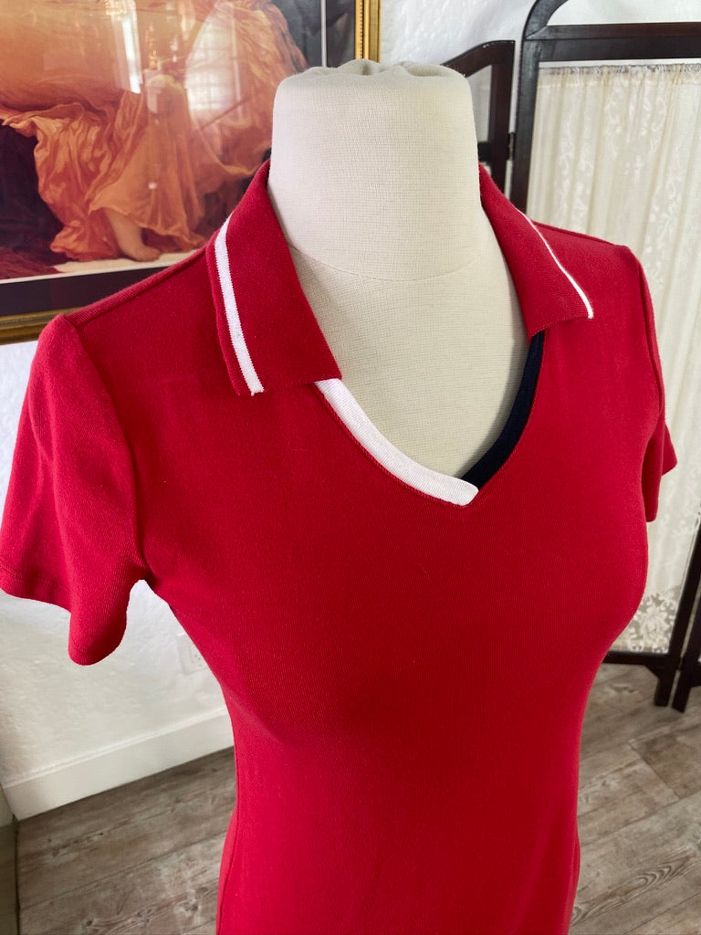 Tommy Hilfiger Cherry Red Polo Mini Dress