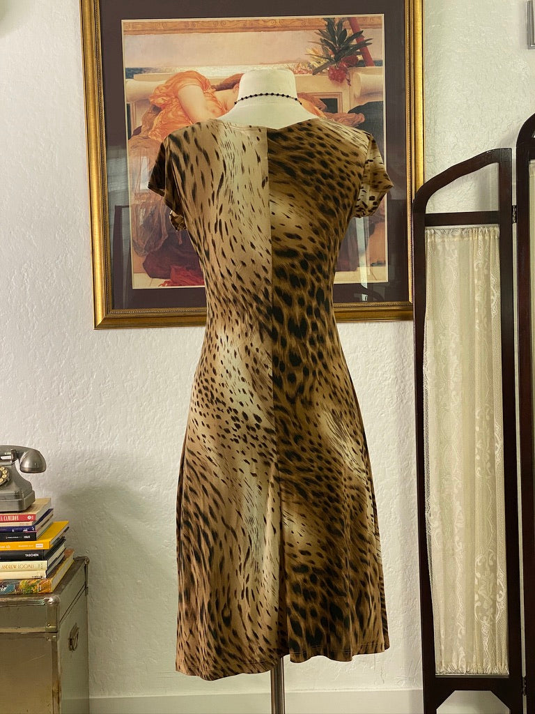 Y2K Cheetah Print Midi Dress